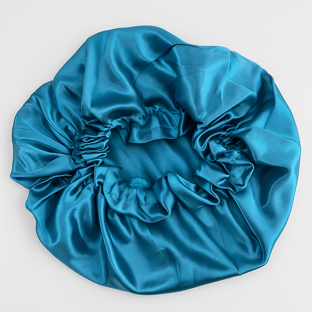 Gorro mediano de saten Azul Turquesa